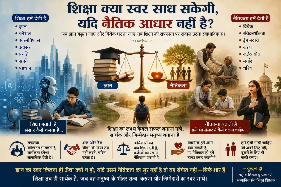 शिक्षा क्या स्वर साध सकेगी, यदि नैतिक आधार नहीं है?